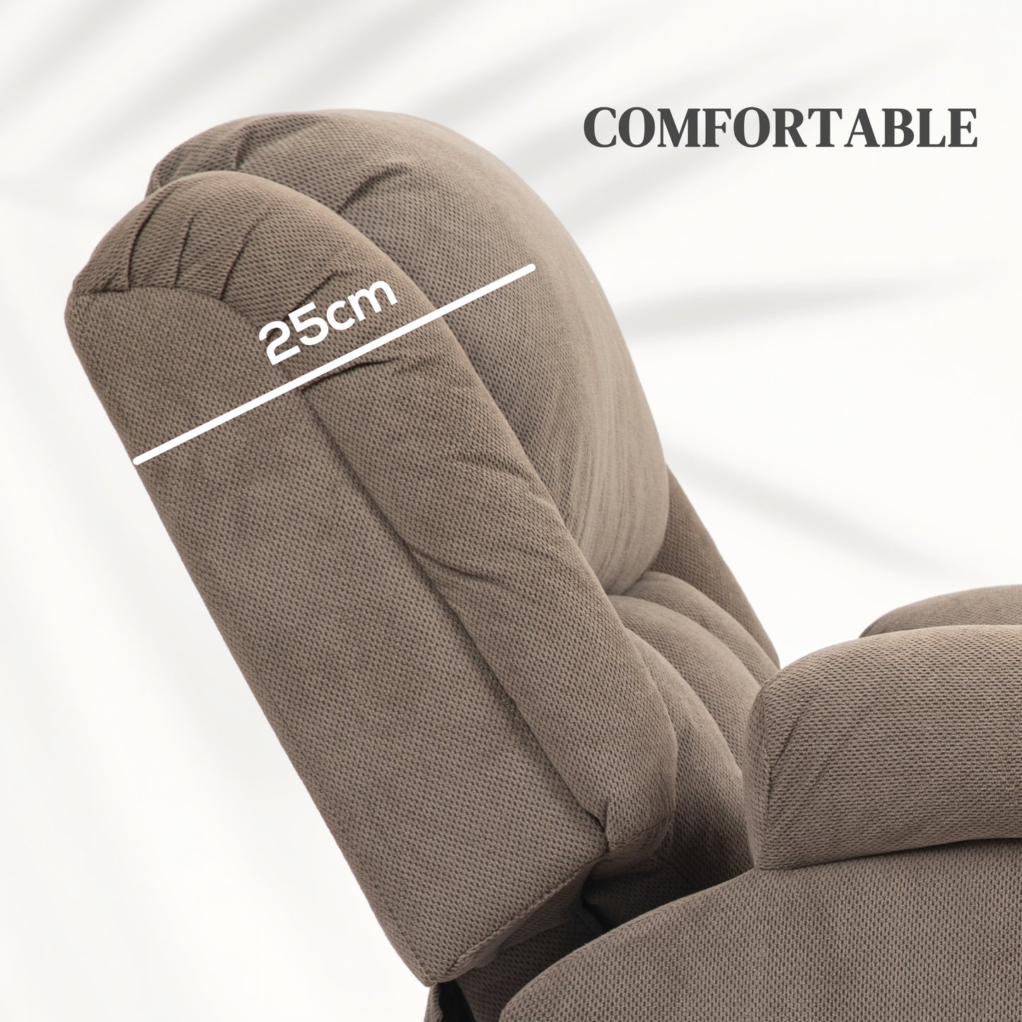 Power Lift Recliner Chair, Reclining Chair with Massage, Light Brown