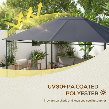3 x 4m Gazebo Canopy Replacement Gazebo Roof Cover, Dark Grey