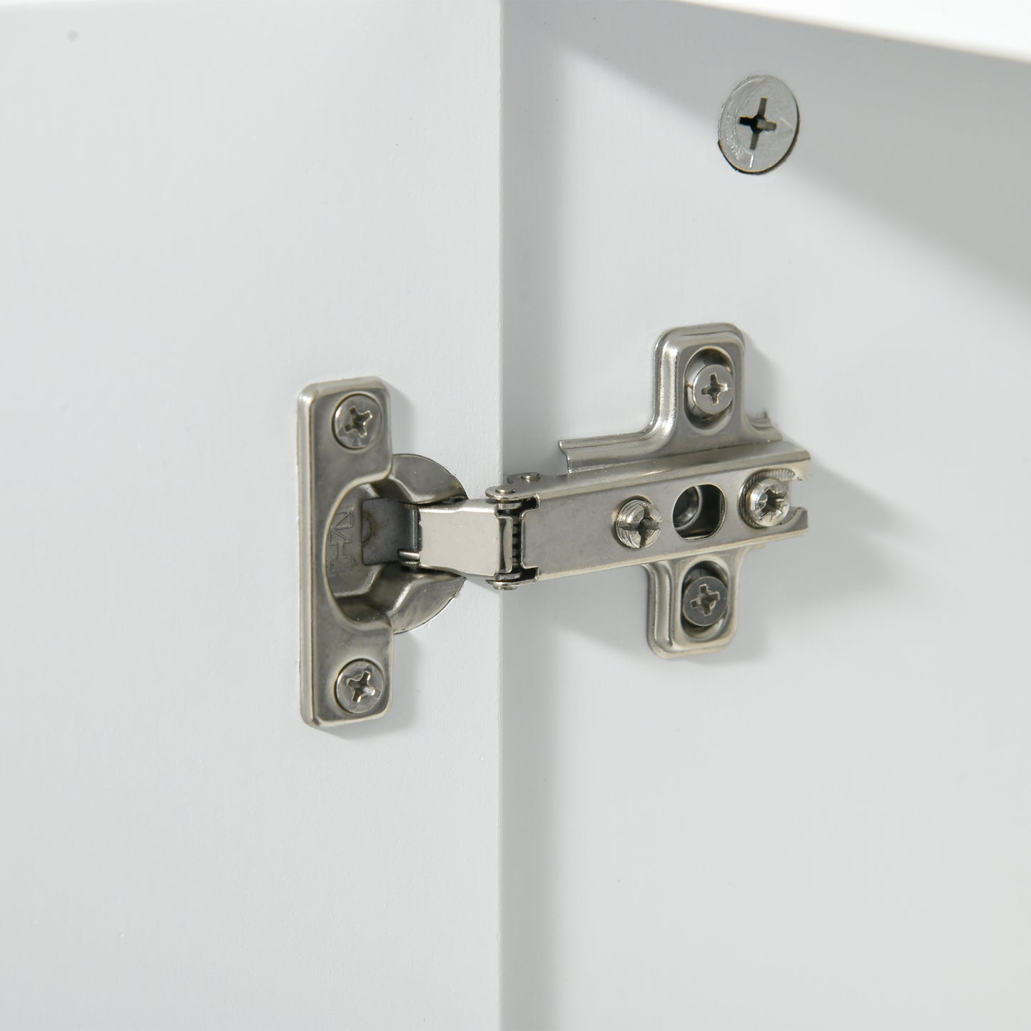 Bathroom Pedestal Under Sink Cabinet with Adjustable Shelf, White