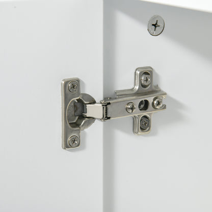 Bathroom Pedestal Under Sink Cabinet with Adjustable Shelf, White