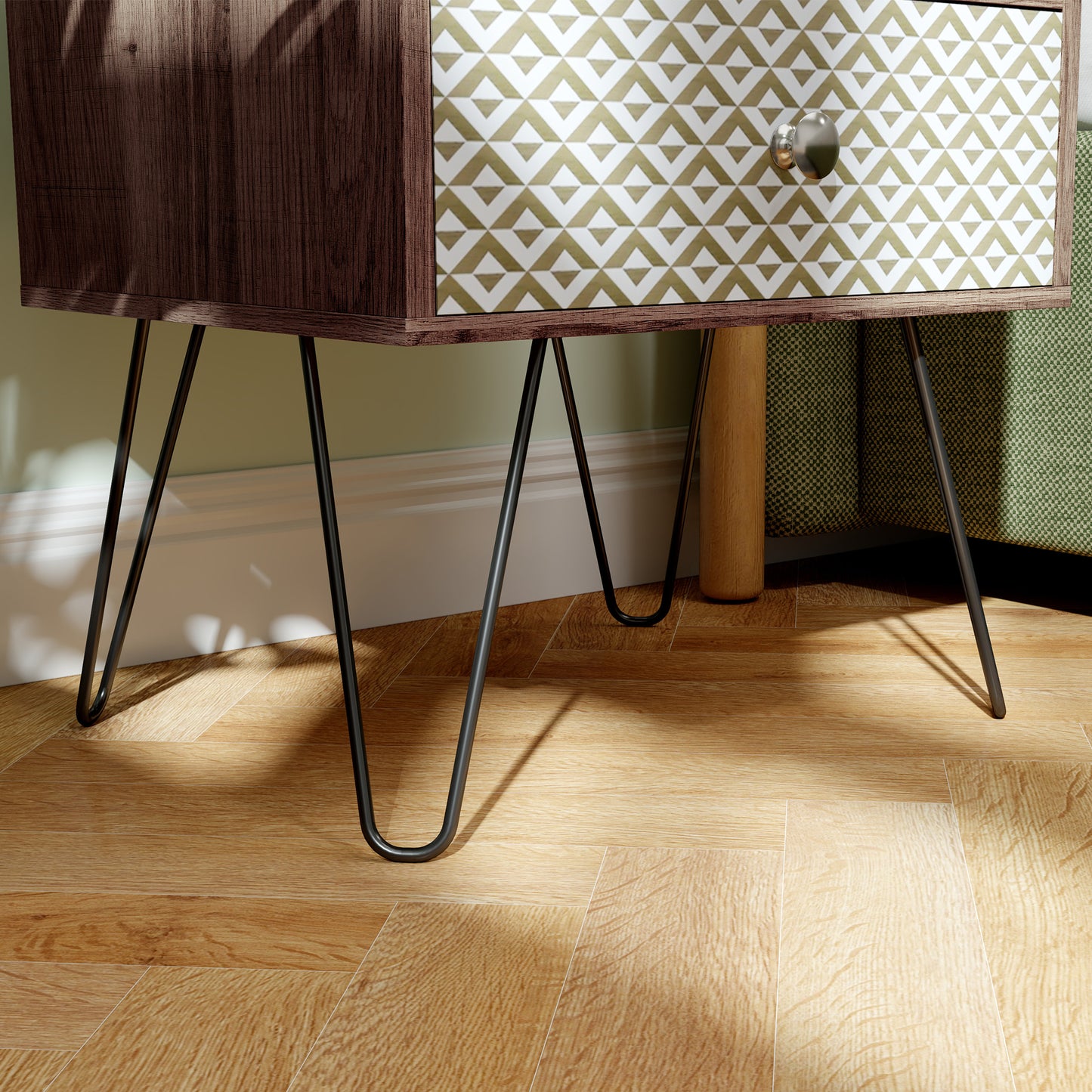 2-Drawer Nightstand, Sofa Bedside Table for Living Room, Bedroom