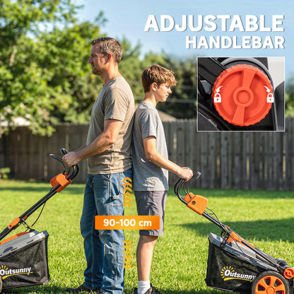 1800W Electric Lawnmower with 40cm Cutting Width, Mulching Feature
