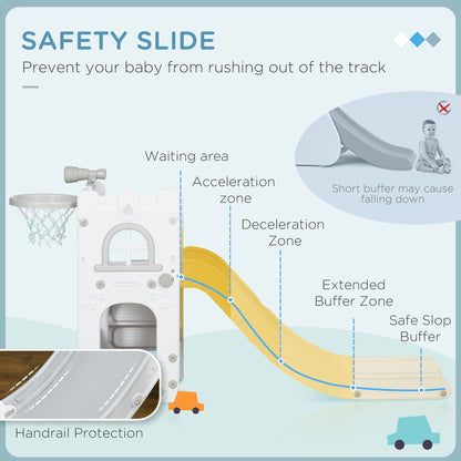 4 in 1 Kids Slide for Indoor Use, for Toddlers 1-3 Years, Grey