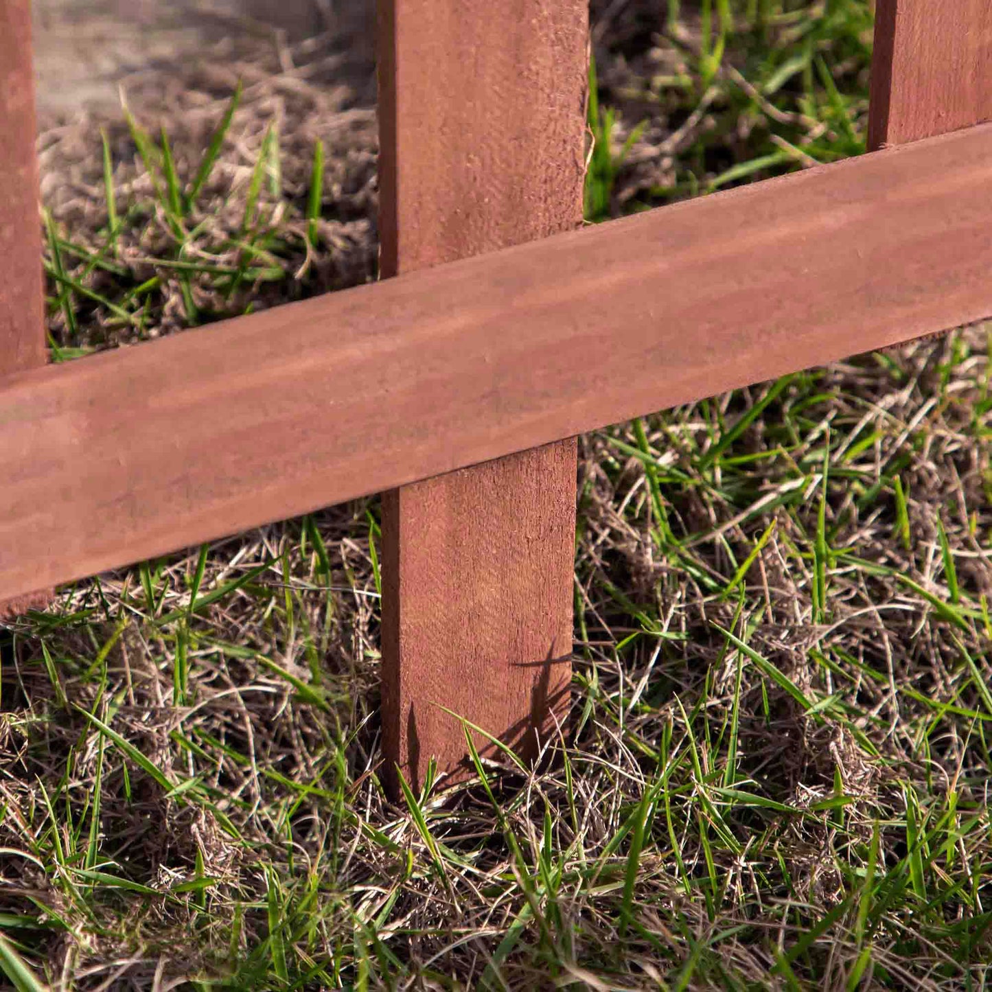 Pack of 12 Wooden Plant Border Fence Garden Fixed Picket Fence Brown