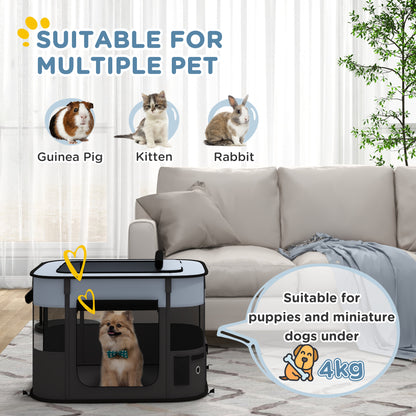 Portable Dog Pen for Puppies, Rabbits, Kittens, Guinea Pigs - Grey