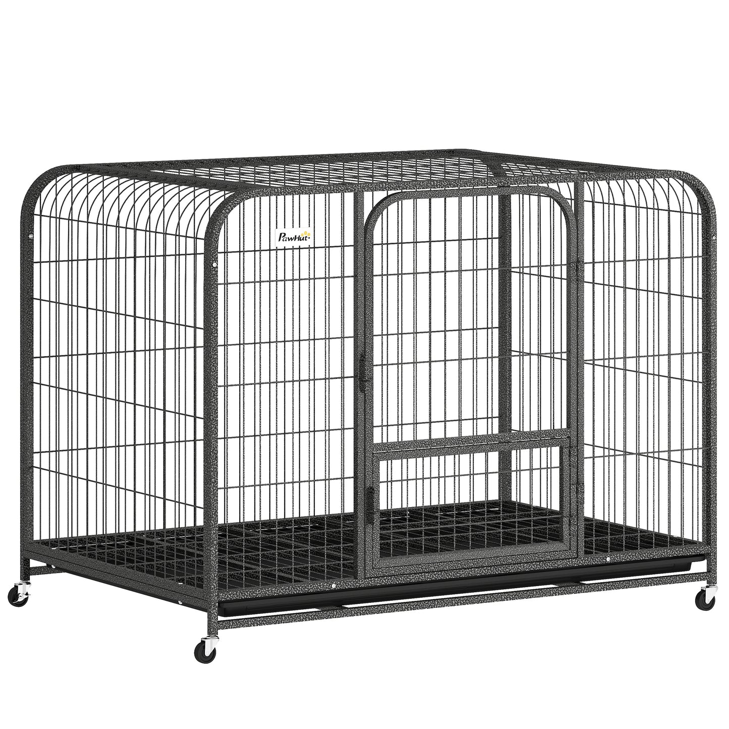 Heavy Duty Dog Crate, Large Dog Cage with Wheels and Tray