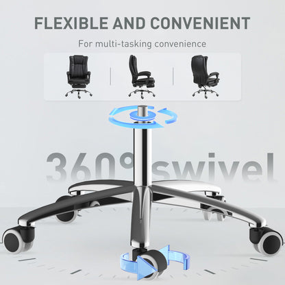 Executive Office Chair Computer Desk Chair for Home w/ Footrest, Black