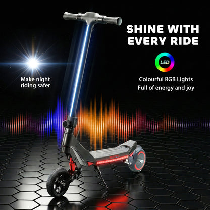 Electric Scooter for Kids, Foldable E Scooter for Age Age 6+ Black
