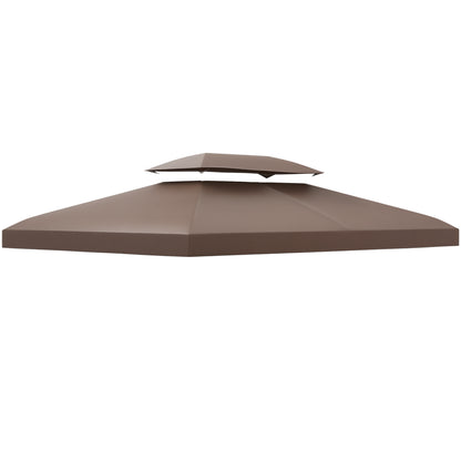 3x4m Gazebo Replacement Roof Canopy 2 Tier Top UV Cover Patio Brown