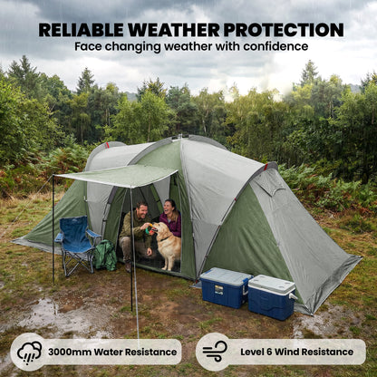 Family Camping Tent 3000mm Waterproof 8-12 Person Green