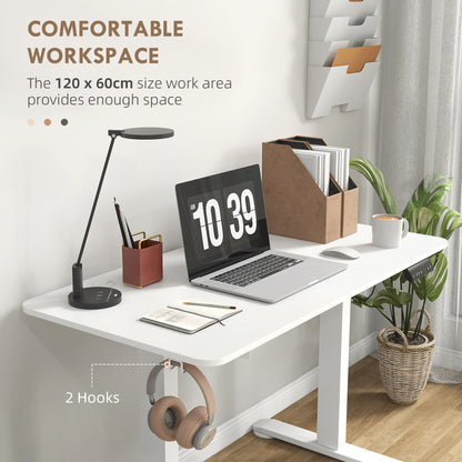 Adjustable Desk, Electric Standing Desk for Home Office, White