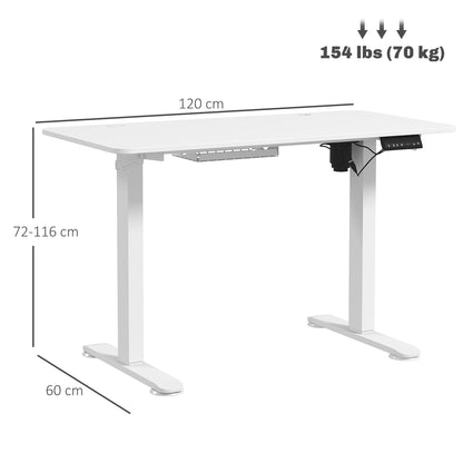 Adjustable Desk, Electric Standing Desk for Home Office, White