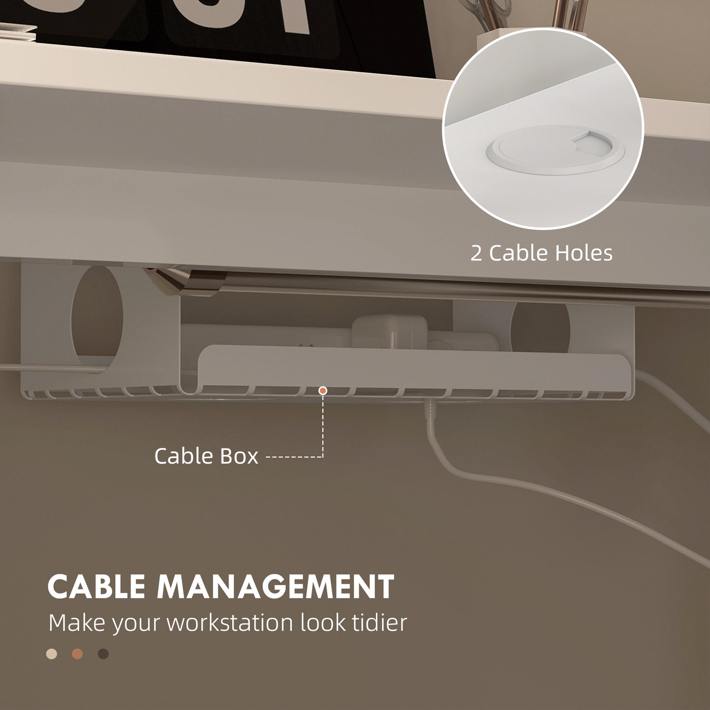 Adjustable Desk, Electric Standing Desk for Home Office, White