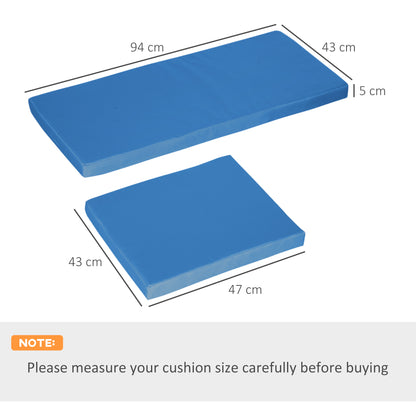 3PCs Rattan Garden Seat Cushions Pads for Patio Furniture Sky Blue