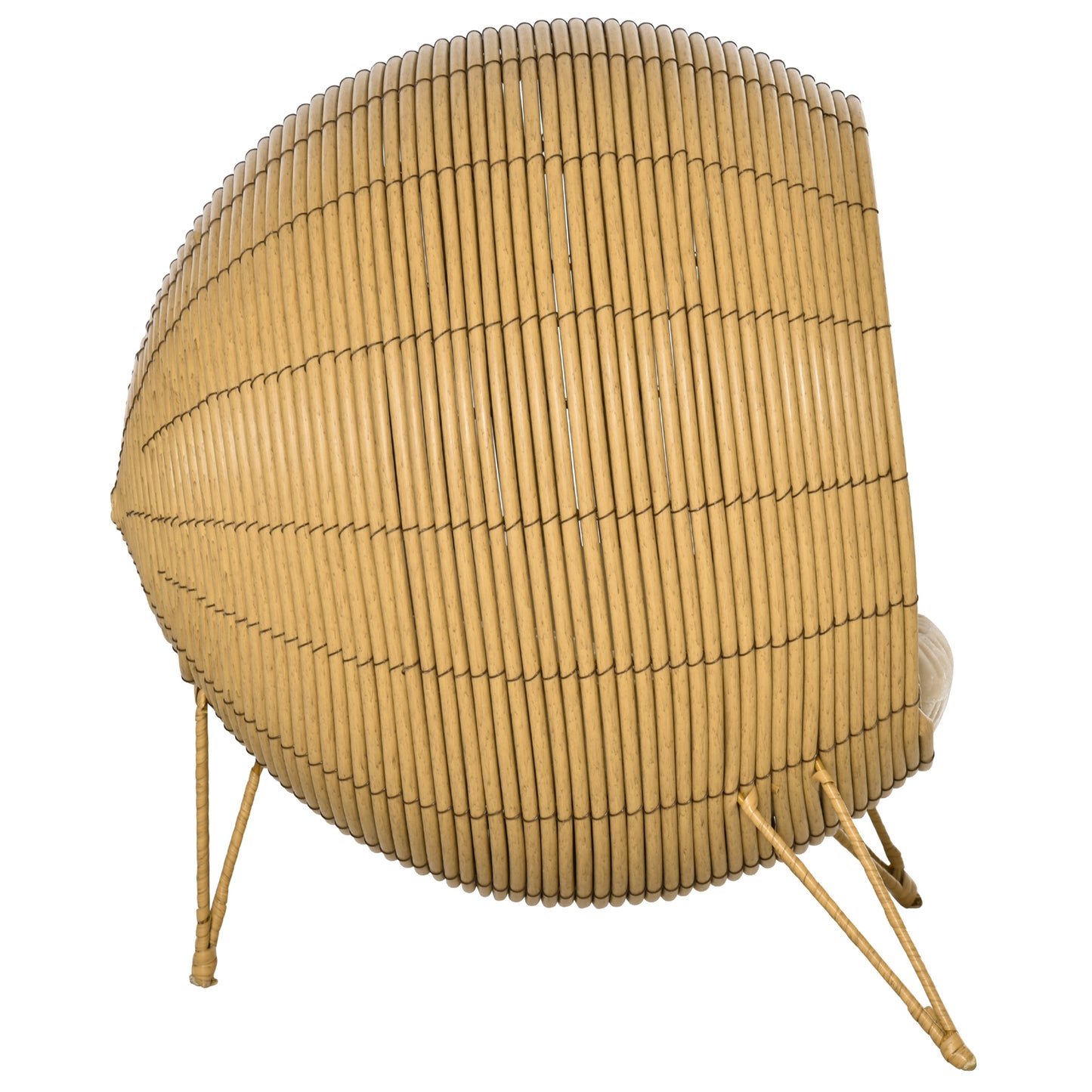 Wicker Cat Bed Elevated Rattan Kitten Basket Cozy Cave w/ Soft Cushion