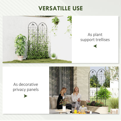 Set of 2 Metal Garden Trellis, Outdoor Trellis Panels, 180 x 50cm