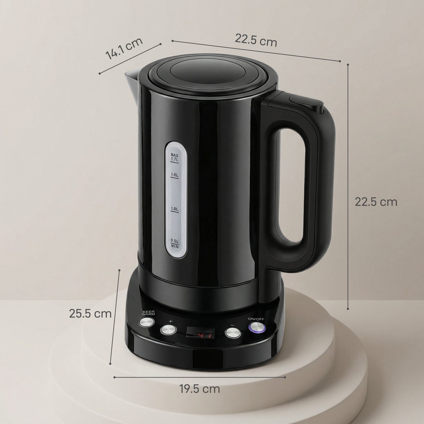 Electric Kettle, 1.7L Fast Boil, 3kW Water Kettle with Strix Thermost