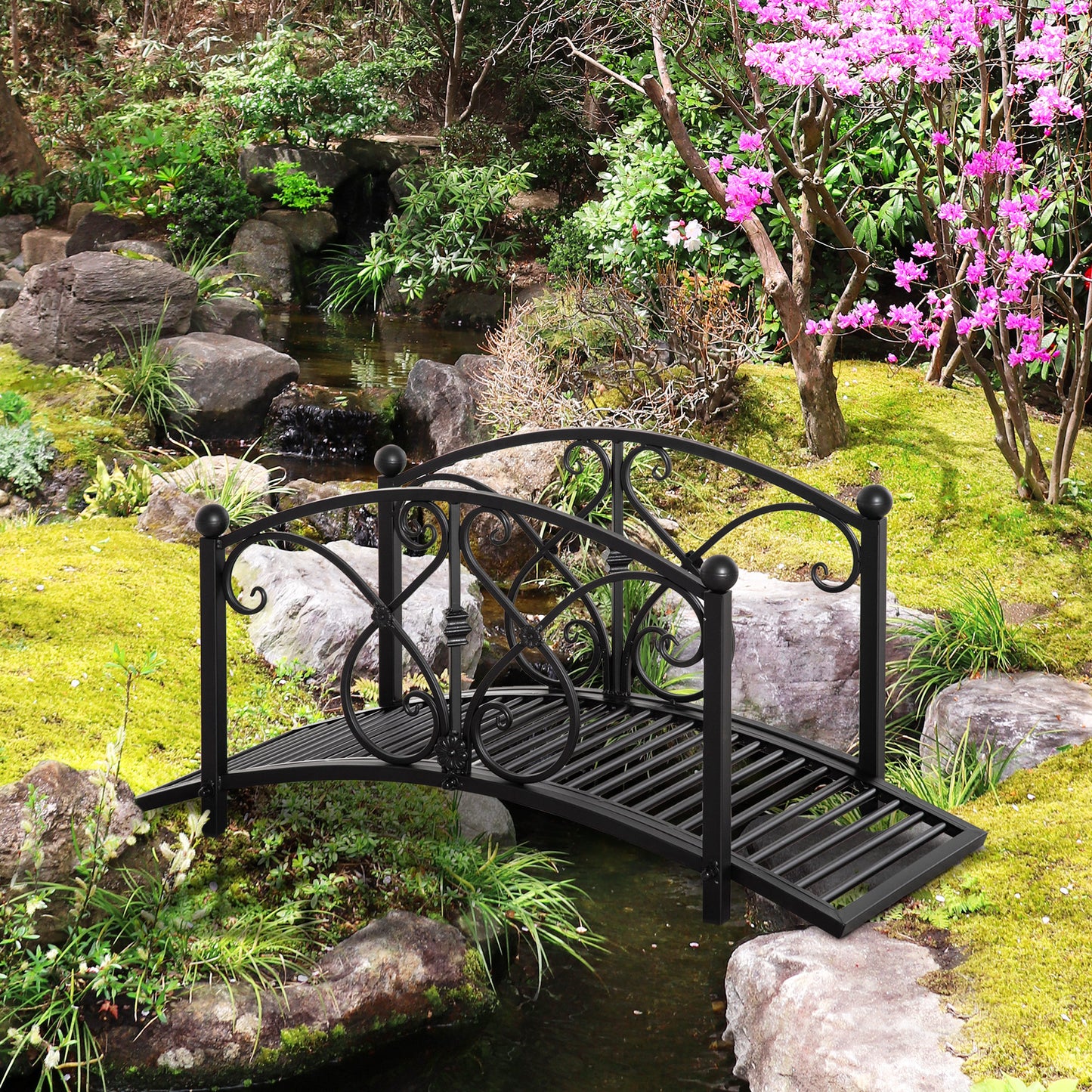 Decorative Garden Bridge Landscaping with Railings for Creek Pond