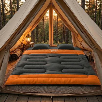 Double Sleeping Bag with 2 Pillows, 220 x 160cm Sleeping Bag