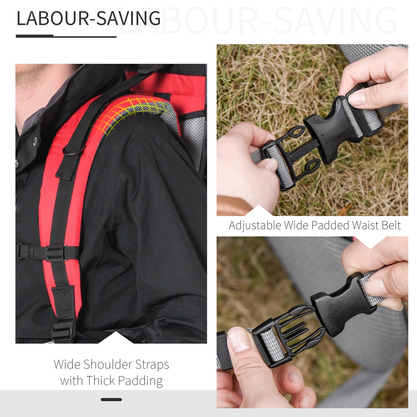 Baby Hiking Backpack Carrier w/ Detachable Rain Cover for Toddlers Red