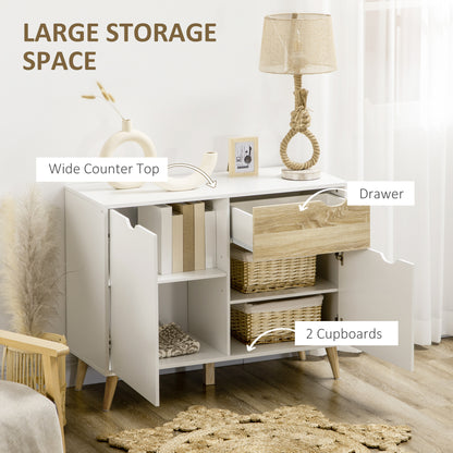 Free Standing Sideboard Storage Cabinet, Accent Cupboard with Drawer