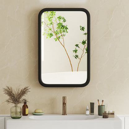 Bathroom Wall Cabinet with Mirror Black