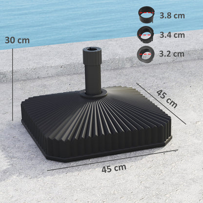 Patio Parasol Base Umbrella Stand, Sand/Water Filled, Black