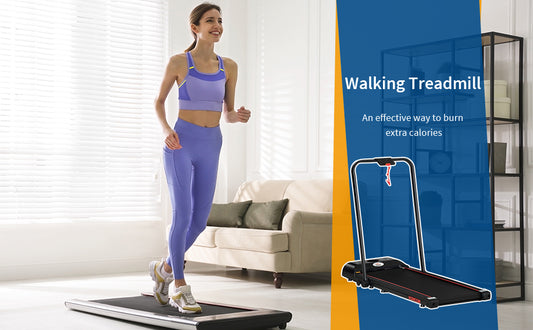 Foldable Walking Treadmill Aerobic Exercise Machine w/ LED Display, for Home Fitness Studio, Training Room