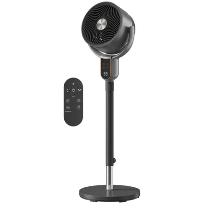 20 dB Silent Standing Fan for Bedroom, 42" Pedestal Fan with 70° Oscillating, 90° Vertical Tilt, 8 Speeds, Remote Control, 12H Timer, Adjustable Height, Child Lock, Grey