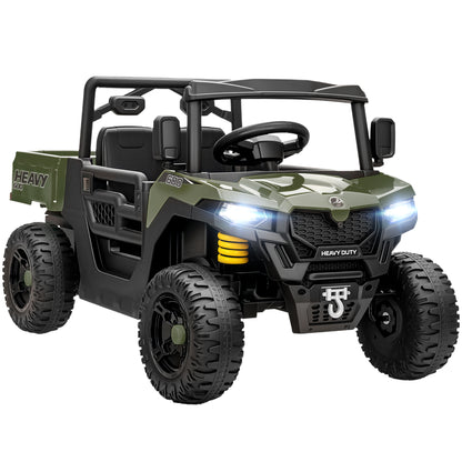 12V Kids Ride on Car, Kids UTV with Electric Dump Bed, Green