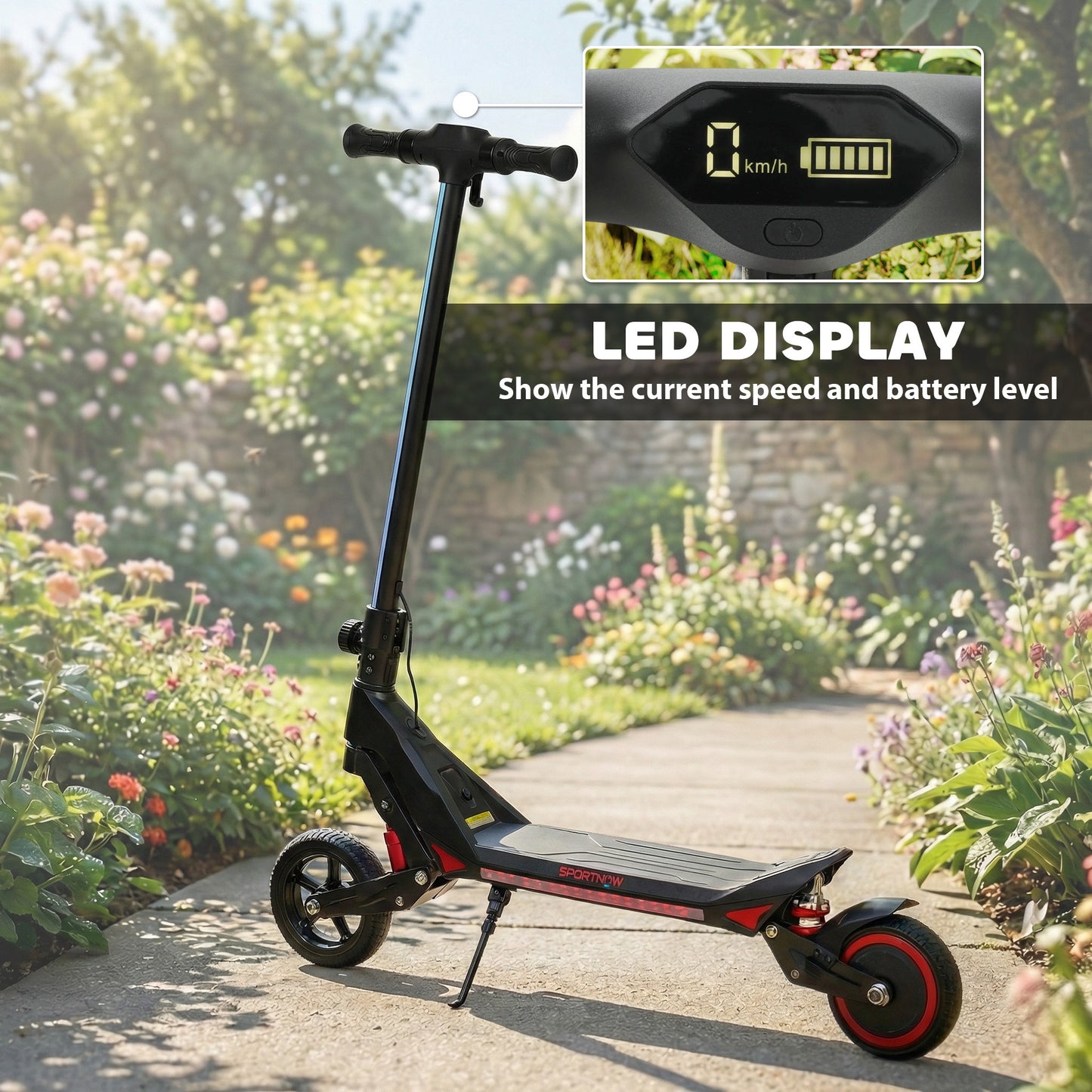 Electric Scooter for Kids, Foldable E Scooter for Age Age 6+ Black