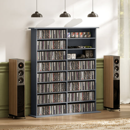 CD Storage Unit DVD Tower Blu-ray Storage Shelf for Office, Grey