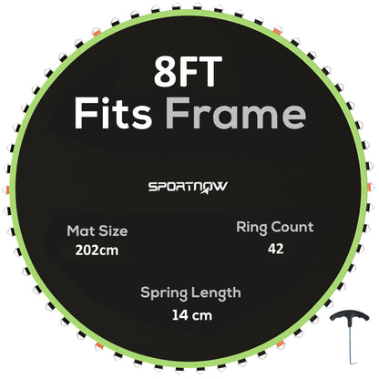 Trampoline Mat with 42 V-Hooks, for 8ft Trampoline, Green