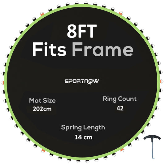 Trampoline Mat with 42 V-Hooks, for 8ft Trampoline, Green