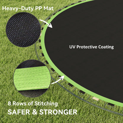 Trampoline Mat with 42 V-Hooks, for 8ft Trampoline, Green