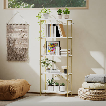 Modern Bedside Table with 2 Drawers and Open Shelves for Bedroom