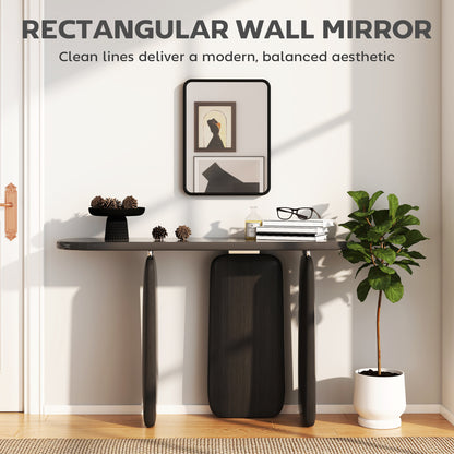 Rectangular Mirror with Metal Frame, Decorative Wall Mirror, Black