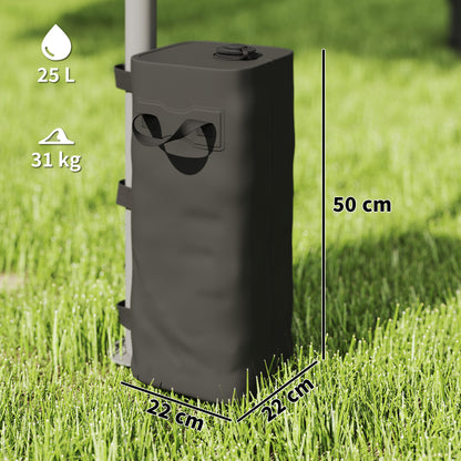 Set of 4 Heavy Duty Gazebo Weights Bags, 500D Sand Weights, Black