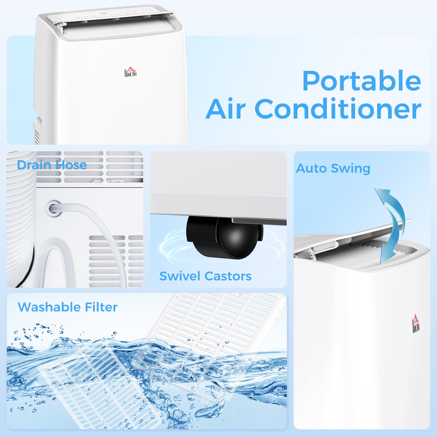12,000 BTU Portable Air Conditioner Unit with Remote, 24H Timer, 35m²