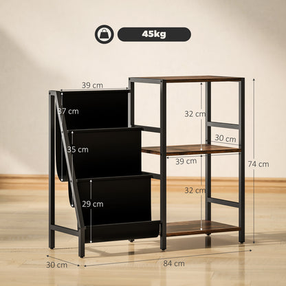 Record Player Stand, 3-Tier Side Table with Vinyl Record Storage