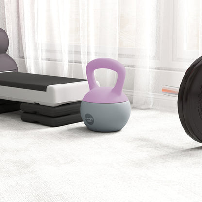 12KG Kettlebell with Soft Body and Non-Slip Handle, Purple, Grey