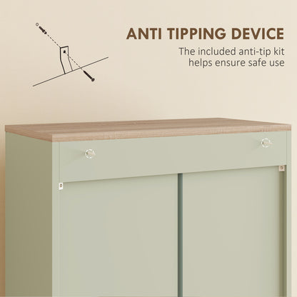 Modern Kitchen Cupboard Storage Cabinet with 6 Shelves, Green