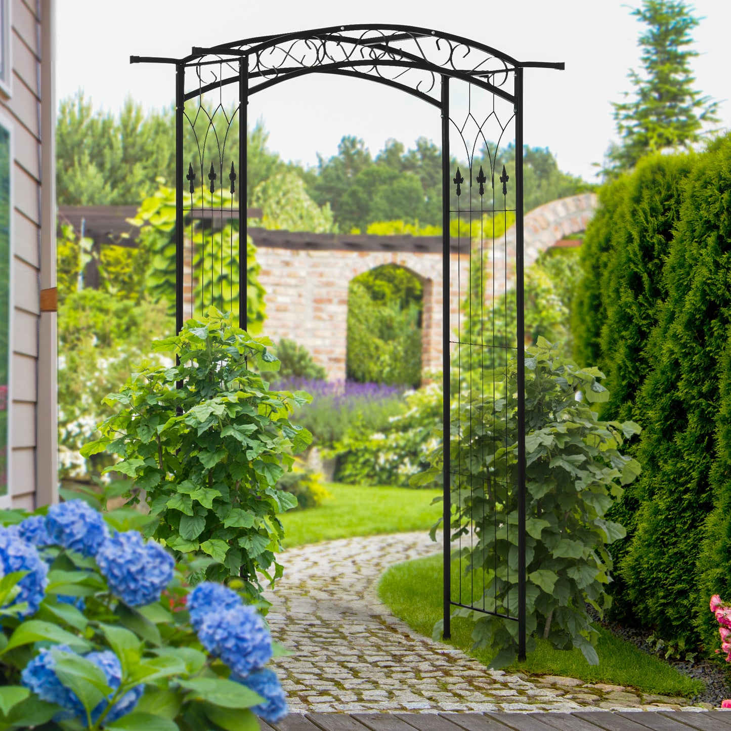 211cm Height Metal Garden Arch Arbor for Wedding Decor