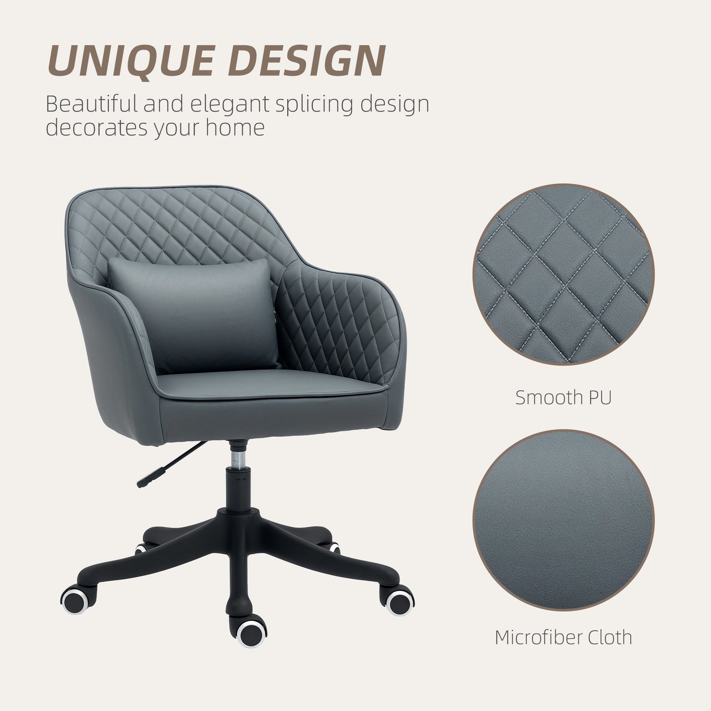 Office Chair with Rechargeable Vibration Massage, Grey