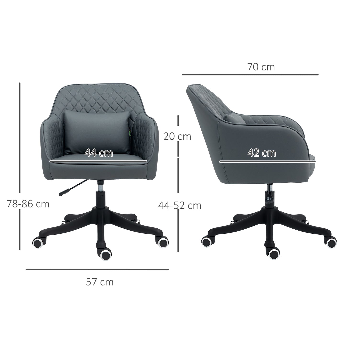 Office Chair with Rechargeable Vibration Massage, Grey