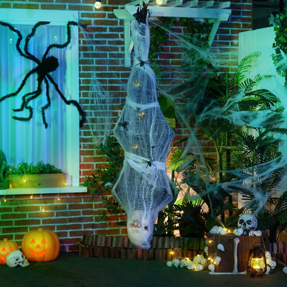 5.5ft Animated Halloween Decoration Hanging Mummy with Spider Web