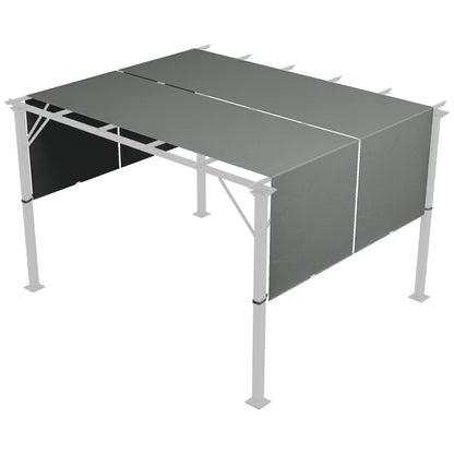 2Pcs Pergola Replacement Canopy, 4.9 x 1.2m, UV Protection, Dark Grey