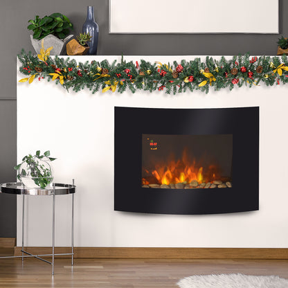 Led Curved Glass Electric Wall Mounted Fire Place Fireplace Heater