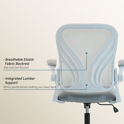 Mesh Office Chair, Computer Chair with Foldable Backrest, Grey