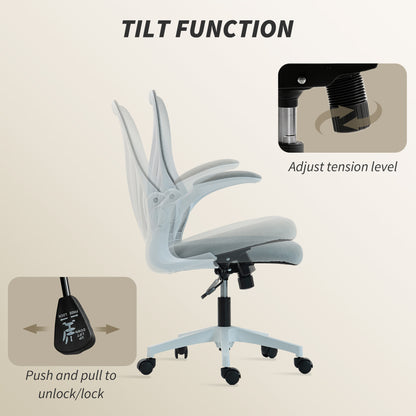 Mesh Office Chair, Computer Chair with Foldable Backrest, Grey